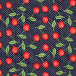 Jersey de Coton Pois Cerises Marine - Ribes y Casals