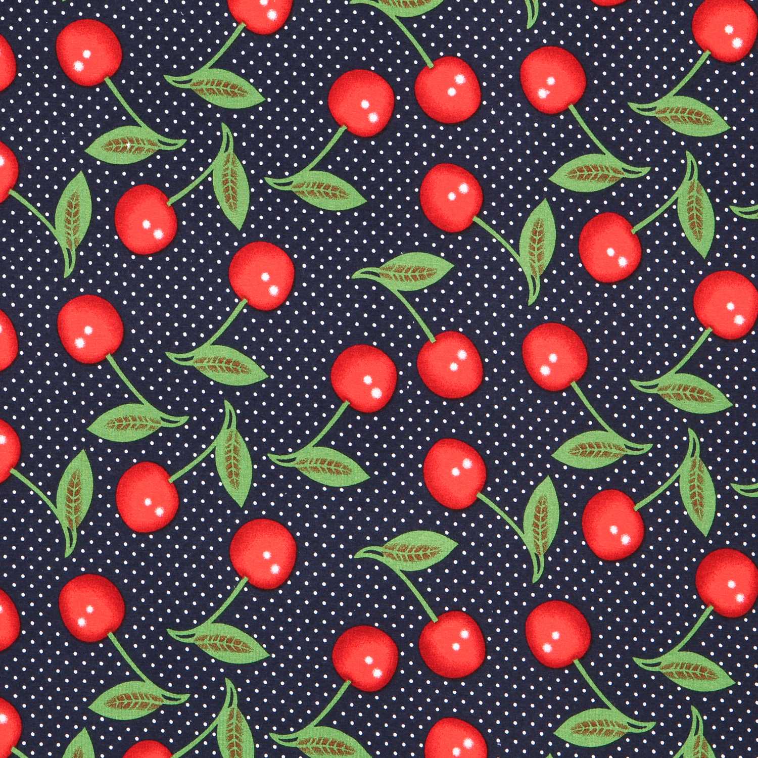 Jersey de Coton Pois Cerises Marine - Ribes y Casals