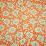 Maille Fine Lycra Fleur Fond Orange - Ribes y Casals