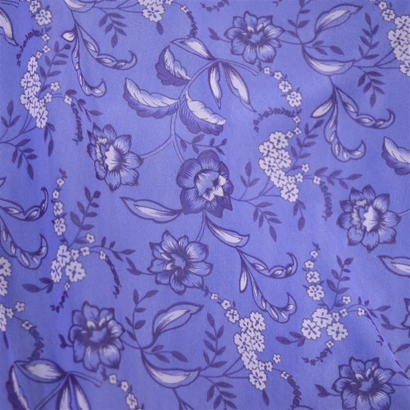 Lycra Maille Fine Fleurs Bleues - Ribes y Casals