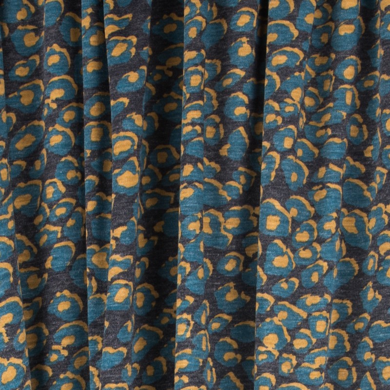 Maille Jersey Léopard Aigue Marine - Ribes y Casals