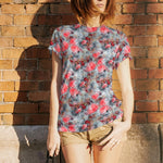 Maille Polyester Fleur Rouge - Ribes y Casals