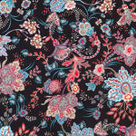 Maille Polyester Fleurs Noir - Ribes y Casals