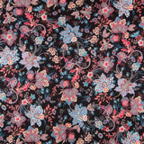 Maille Polyester Fleurs Noir - Ribes y Casals