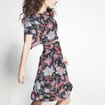 Maille Polyester Fleurs Noir - Ribes y Casals
