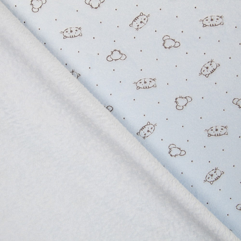 Minky Élastique Chats Bleu - Ribes y Casals