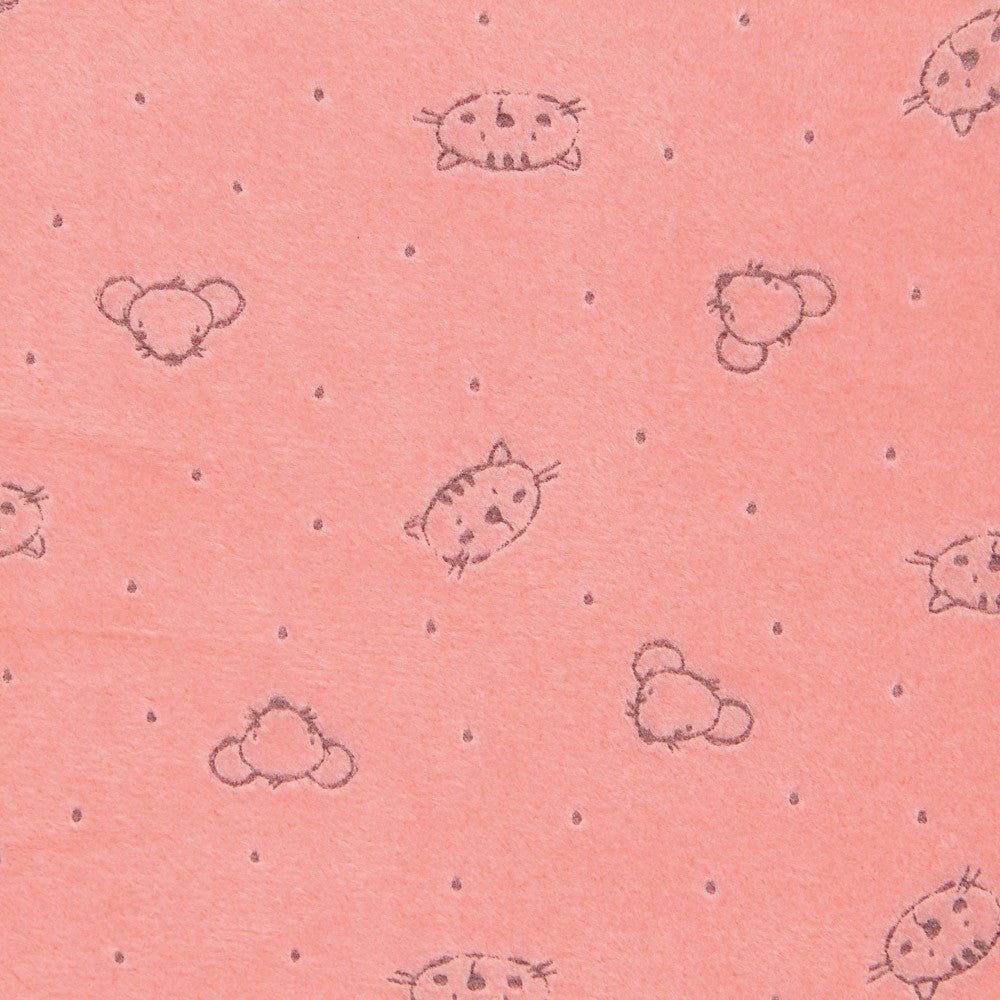 Minky Élastique Chats Corail - Ribes y Casals