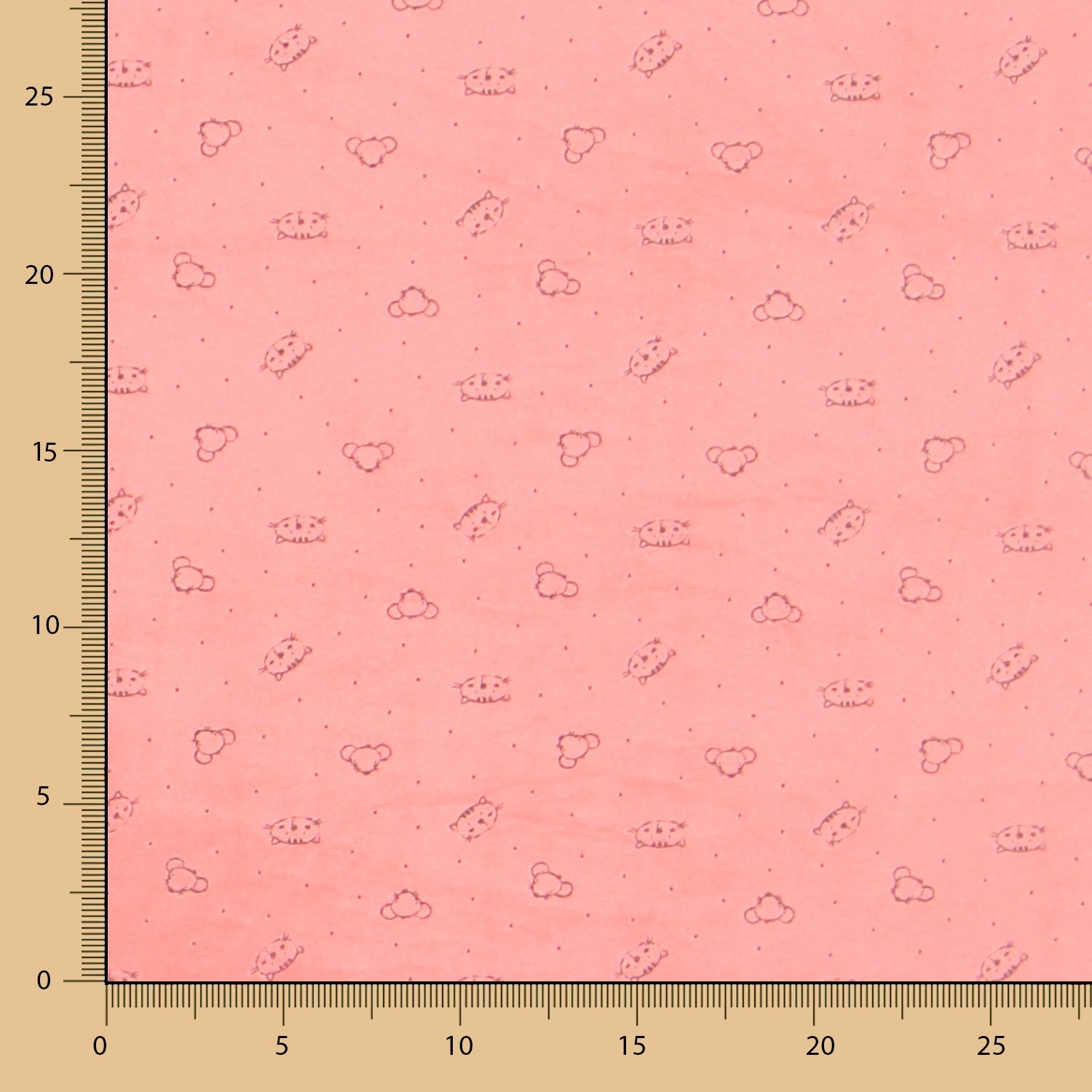 Minky Élastique Chats Corail - Ribes y Casals