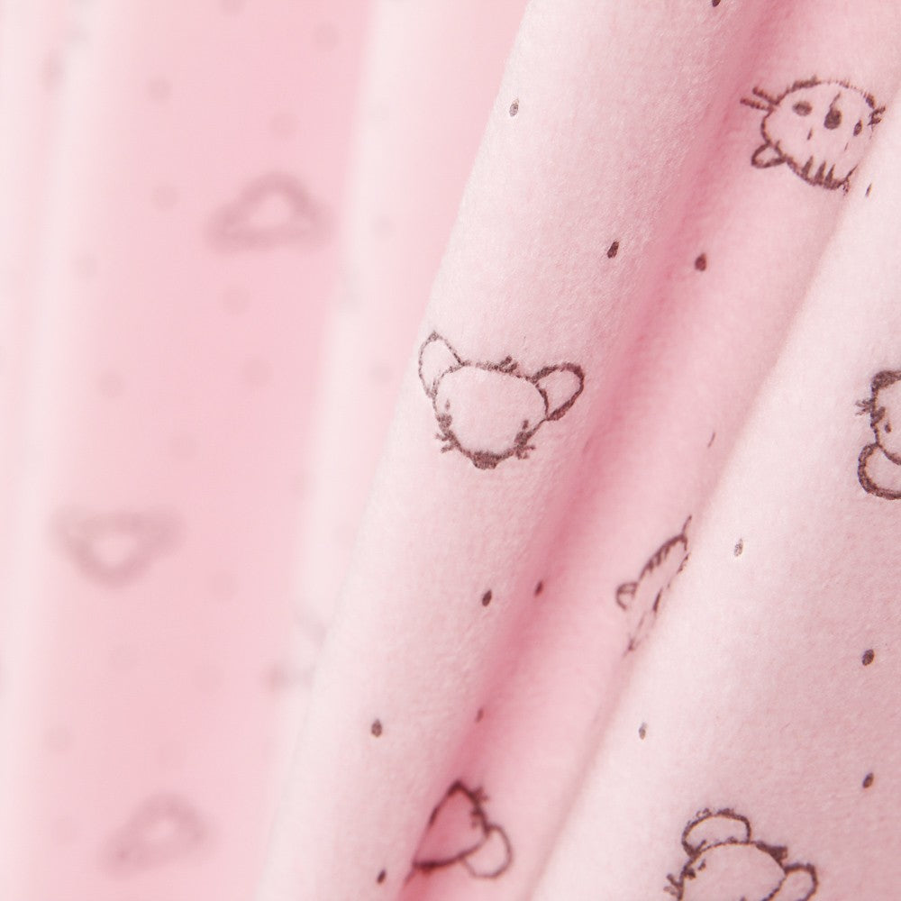Minky Élastique Chats Rose - Ribes y Casals
