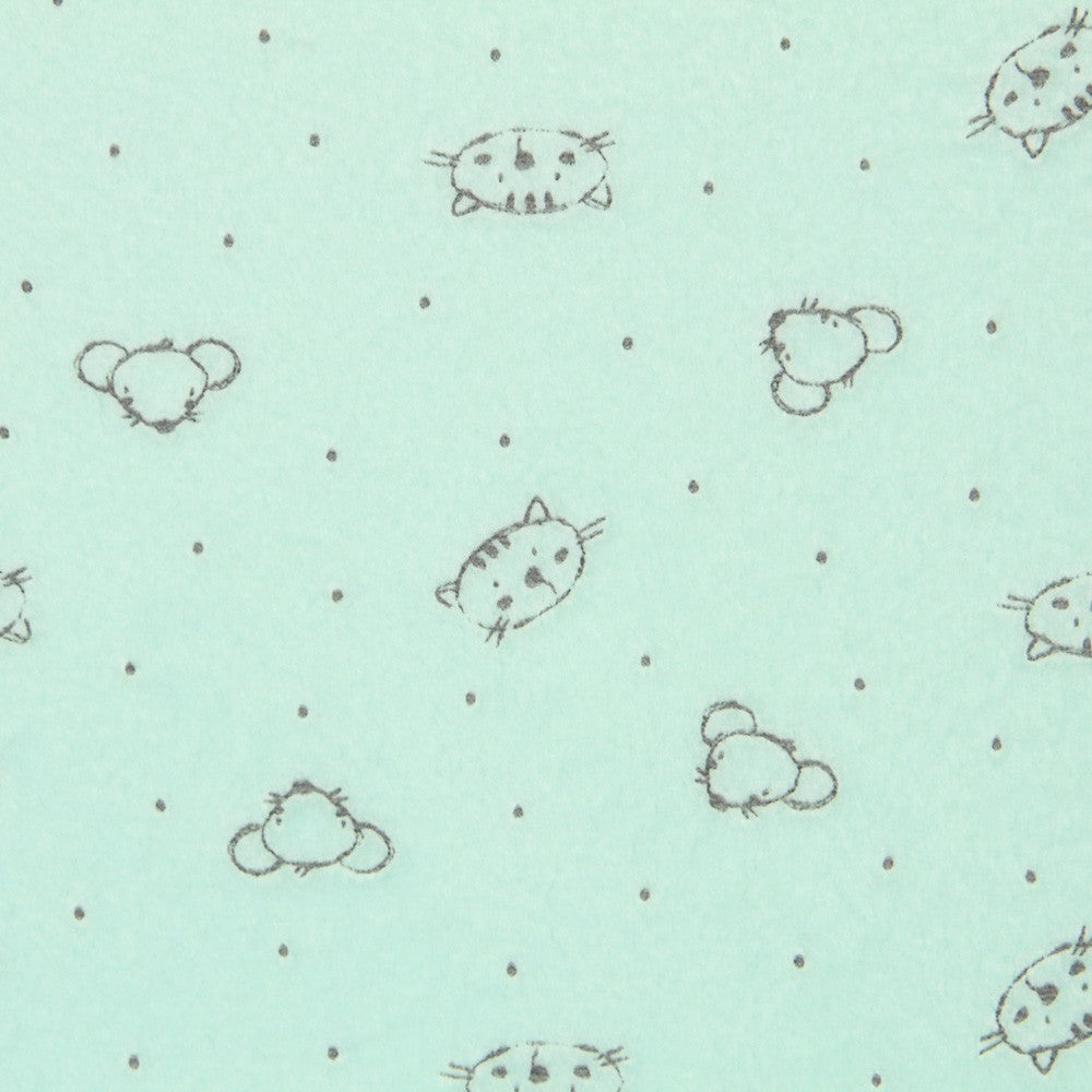 Minky Élastique Chats Vert - Ribes y Casals