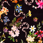 Maille Viscose Fleurs Noir - Ribes y Casals