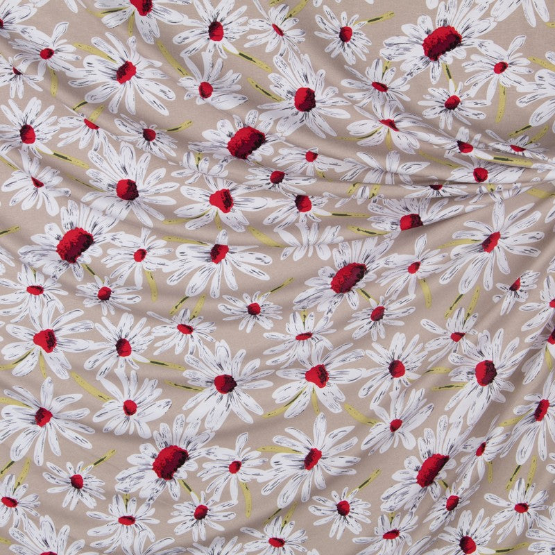 Maille Viscose Marguerites Beige - Ribes y Casals