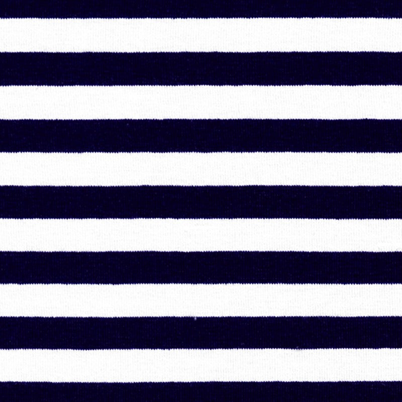 Tricot Viscose Rayures 16mm Bleu Marine - Ribes y Casals