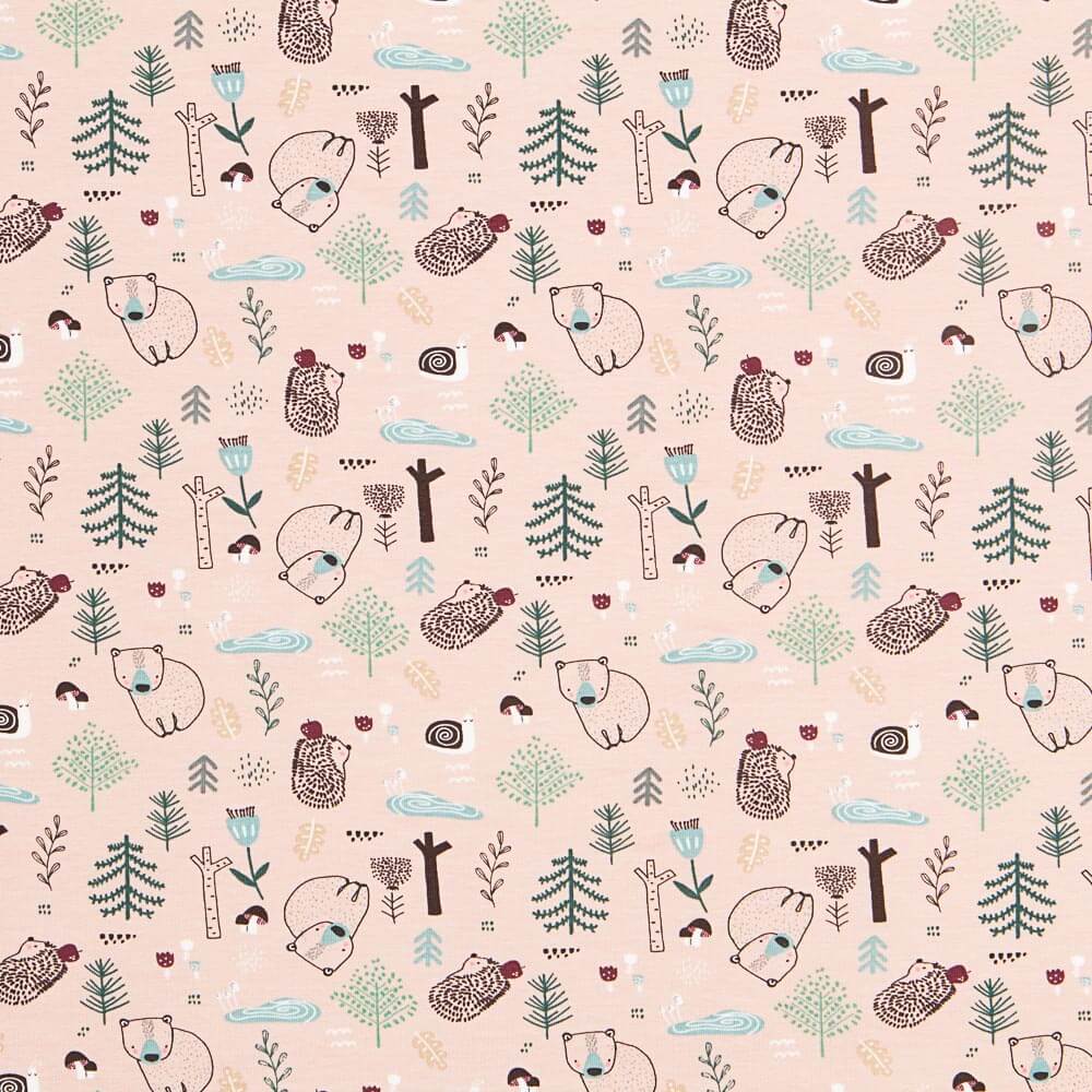 Maille Coton Forêt Nordique Rose - Ribes y Casals