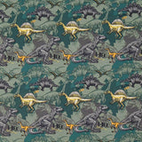 Maille Coton Dinosaures Vert - Ribes y Casals