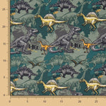 Maille Coton Dinosaures Vert - Ribes y Casals
