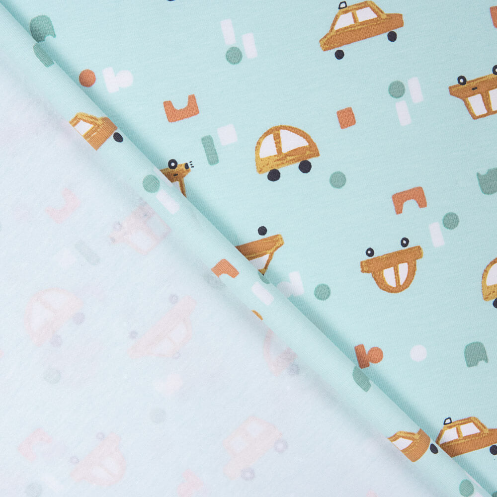 Tricot de coton imprimé voiture - Ribes y Casals