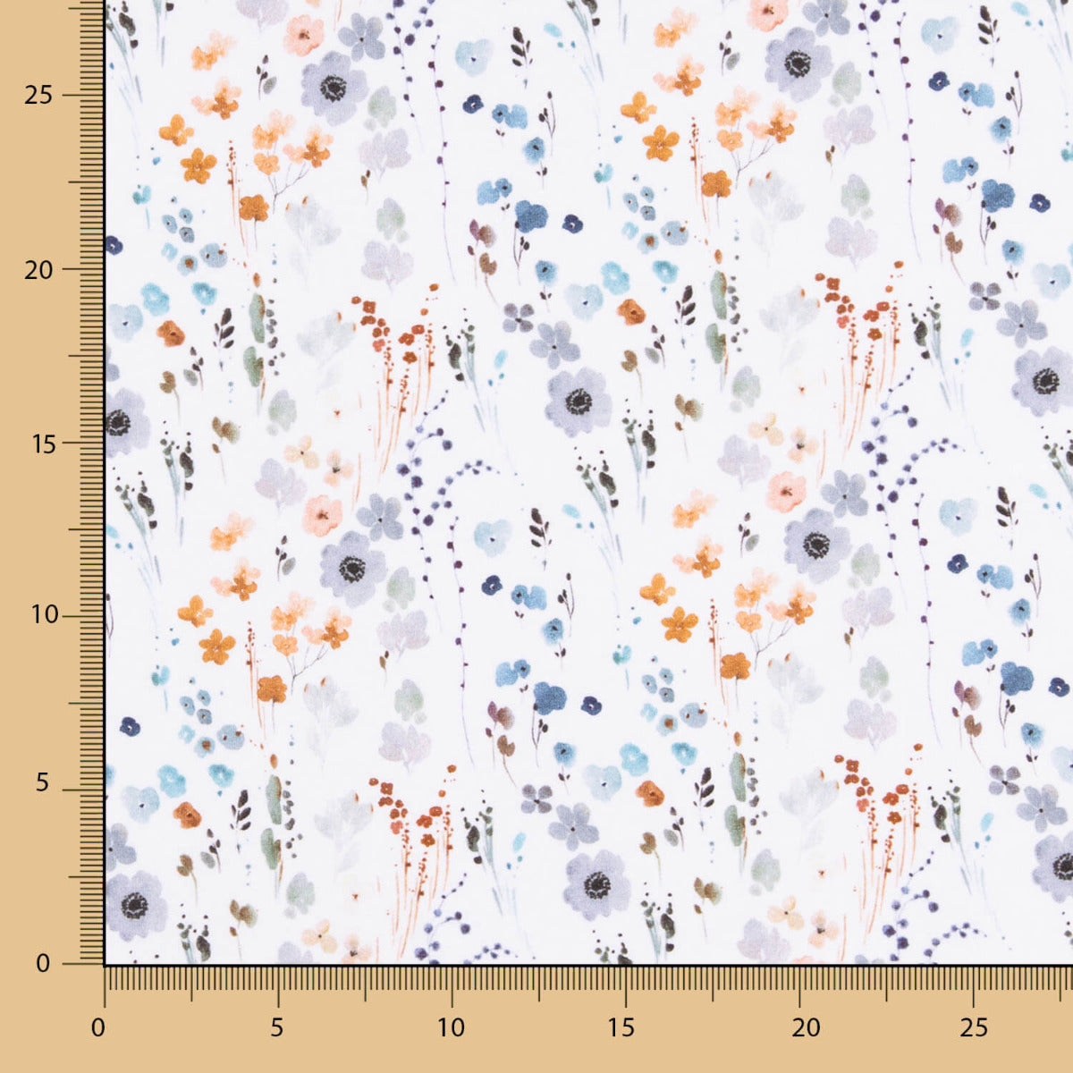 Tricot Coton Fleur Printanière Bleu Denim - Ribes y Casals