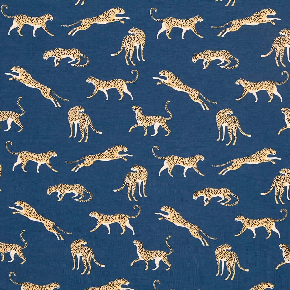Jersey Coton Oeko-Tex® Bleu Guépard - Ribes y Casals