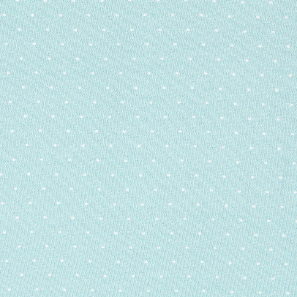 Tricot Coton Micro Pois Vert Eau - Ribes y Casals