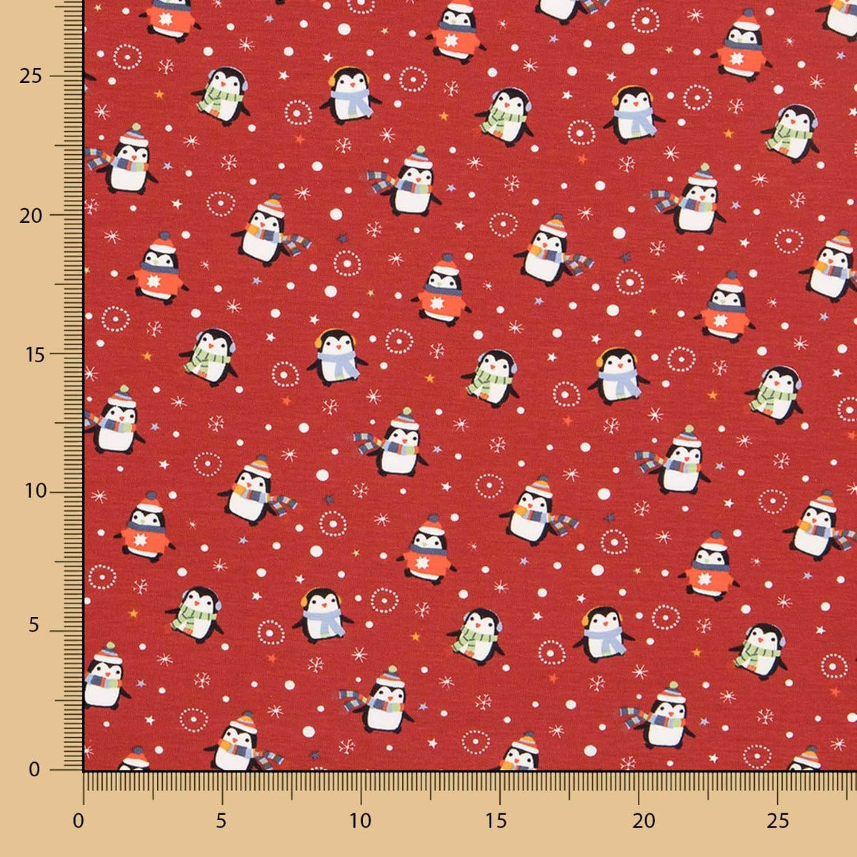 Chute Tissu Jersey coton Pingouins Grenadine 115x150 cm - Ribes y Casals