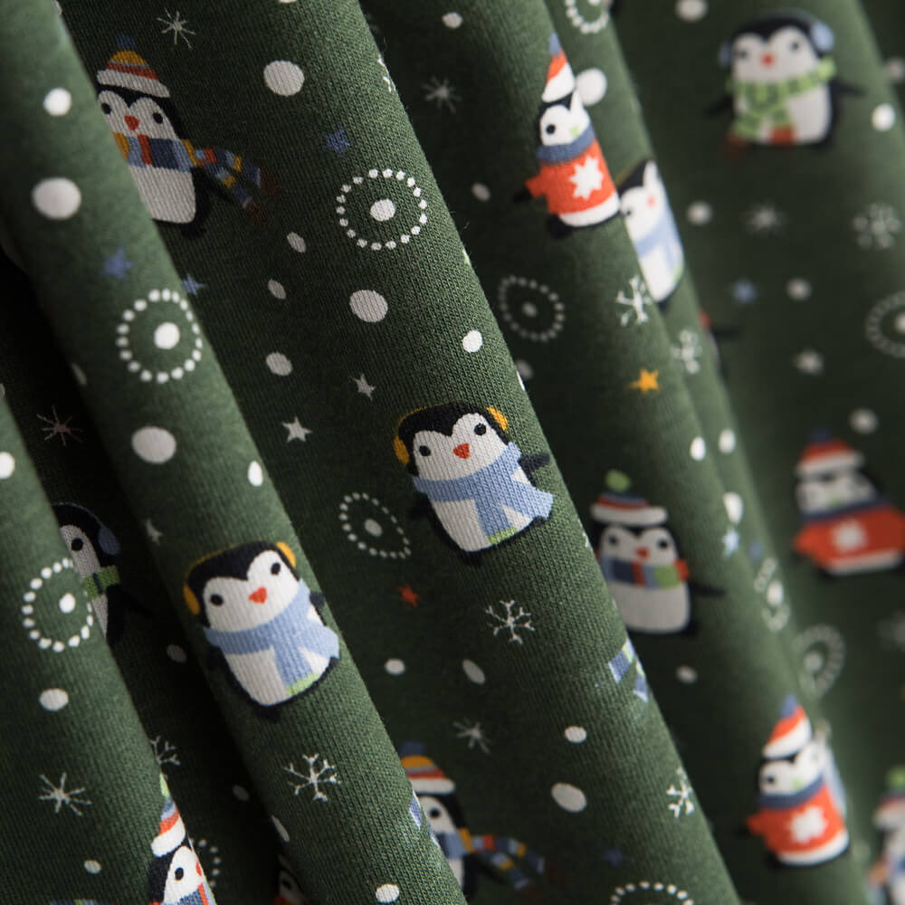 Jersey Coton Vert Pingouins - Ribes y Casals