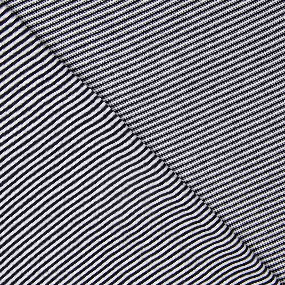 Maille Viscose Mini Rayures Noir - Ribes y Casals