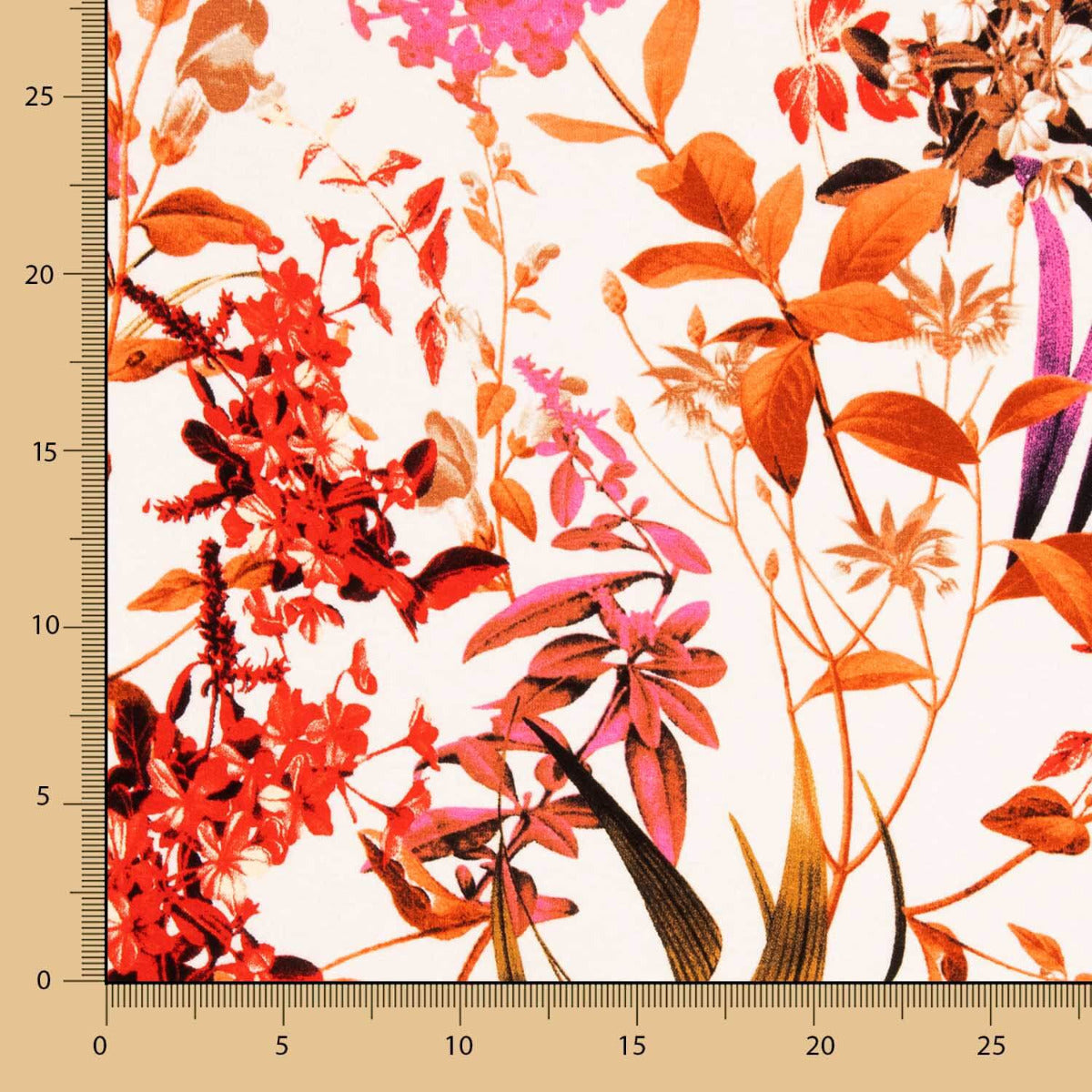 Maille Viscose Florale Corail - Ribes y Casals