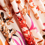 Maille Viscose Florale Corail - Ribes y Casals