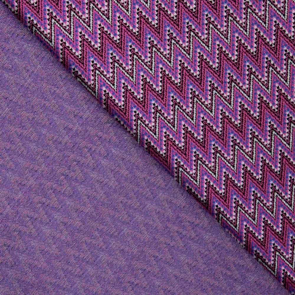 Tricot jacquard zigzag magenta - Ribes y Casals