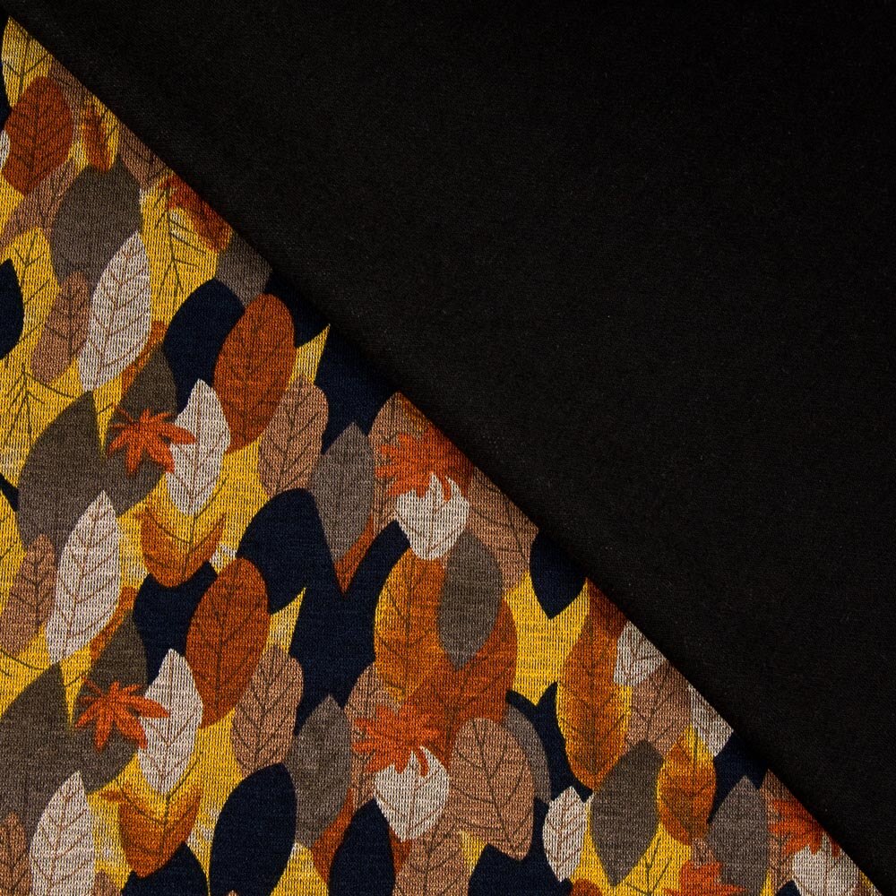Jersey Viscose Feuilles Automne - Ribes y Casals