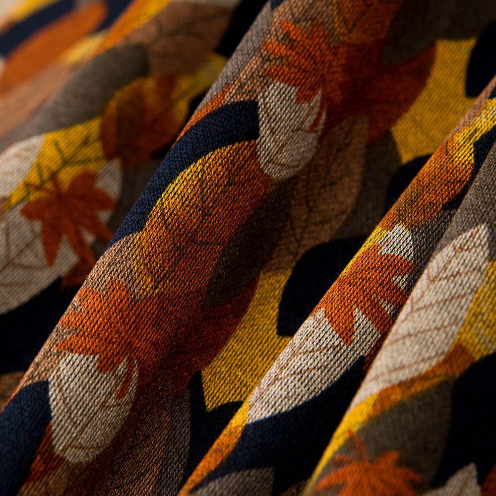 Jersey Viscose Feuilles Automne - Ribes y Casals