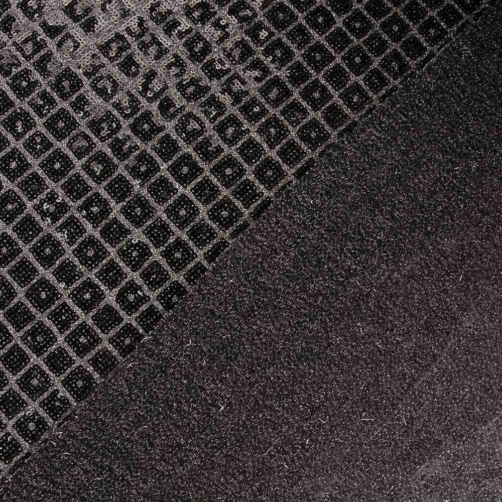 Maille lamée argentée à carreaux et sequins - Ribes y Casals