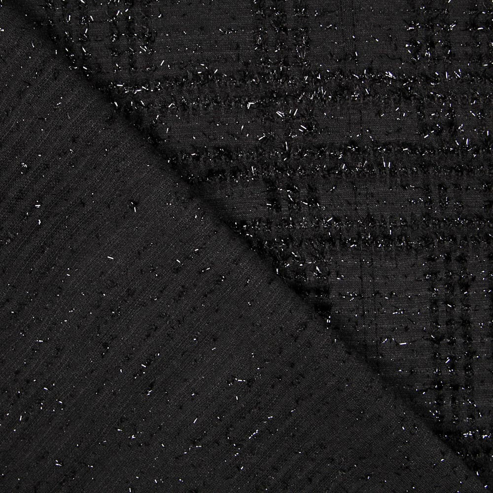 Laine Lurex Noir Carreaux - Ribes y Casals