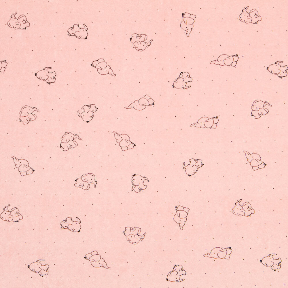 Maille Élastique Peluche Éléphants Rose - Ribes y Casals