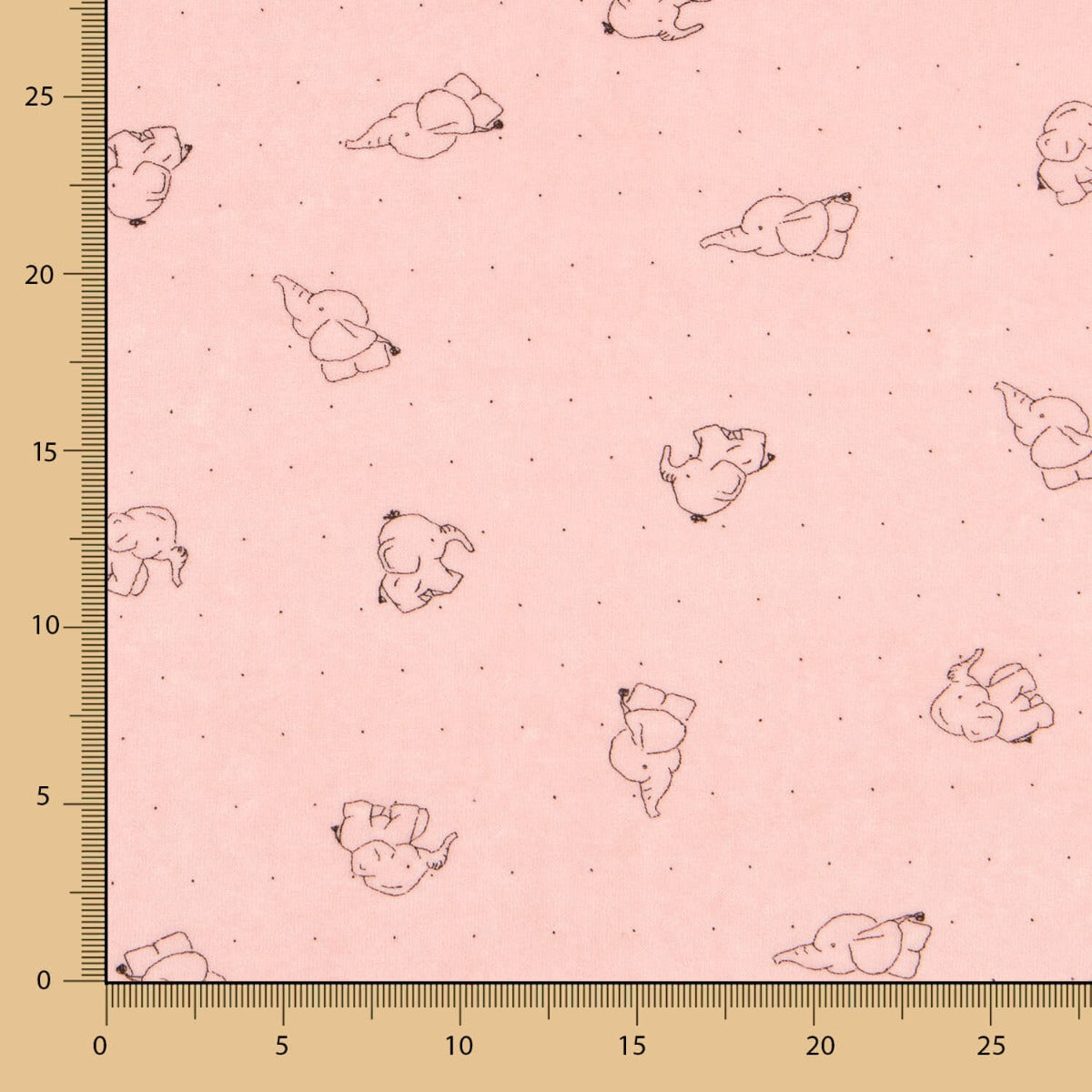 Maille Élastique Peluche Éléphants Rose - Ribes y Casals