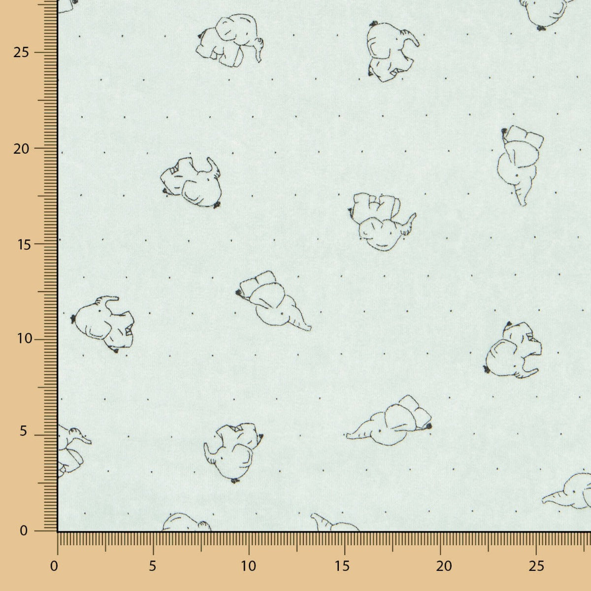 Maille Élastique Peluche Éléphants Vert - Ribes y Casals