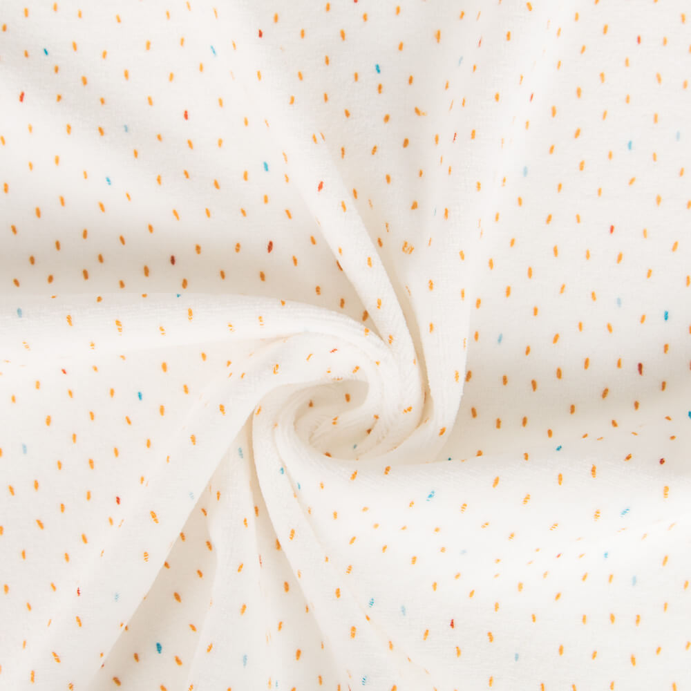 Maille Peluche Oeko-Tex® Gouttelettes Blanc - Ribes y Casals