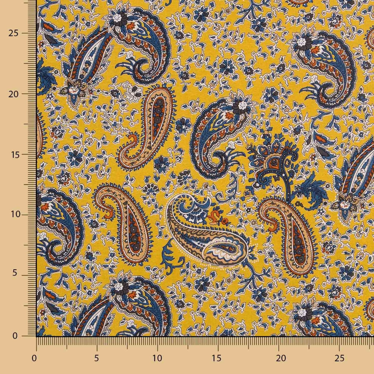 Jersey Viscose Cachemire Ocre - Ribes y Casals