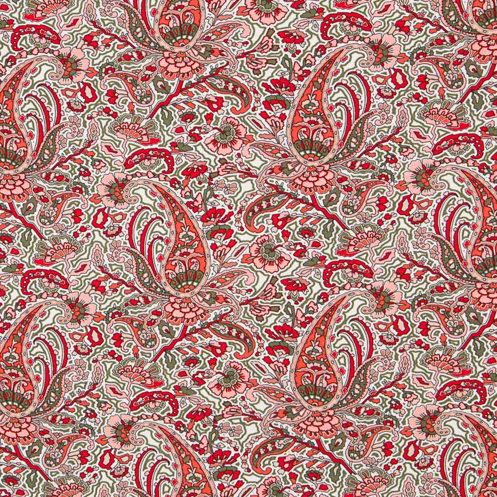 Tricot Viscose Delhi Paisley Rouge - Ribes y Casals
