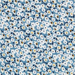 Tricot Viscose Petites Fleurs Bleu - Ribes y Casals