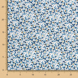 Tricot Viscose Petites Fleurs Bleu - Ribes y Casals