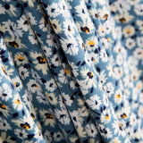 Tricot Viscose Petites Fleurs Bleu - Ribes y Casals