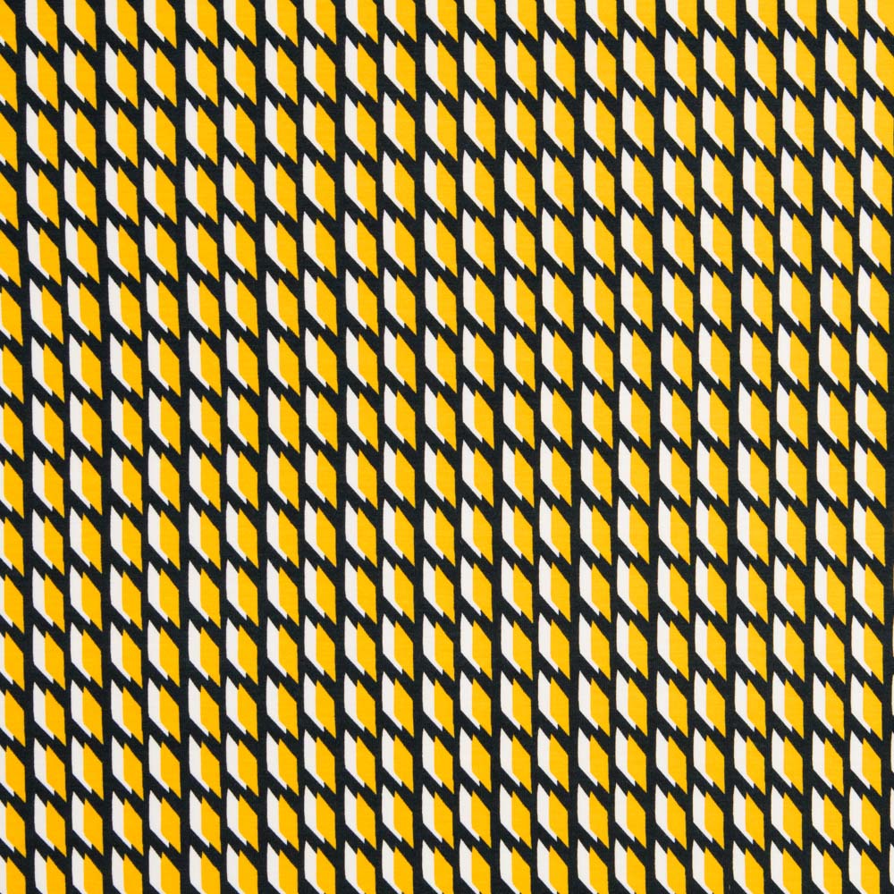 Tricot Viscose Géométrique Jaune - Ribes y Casals