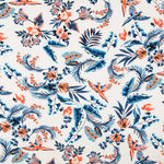 Tricot Viscose Tropical Perroquets Blancs - Ribes y Casals