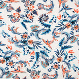 Tricot Viscose Tropical Perroquets Blancs - Ribes y Casals