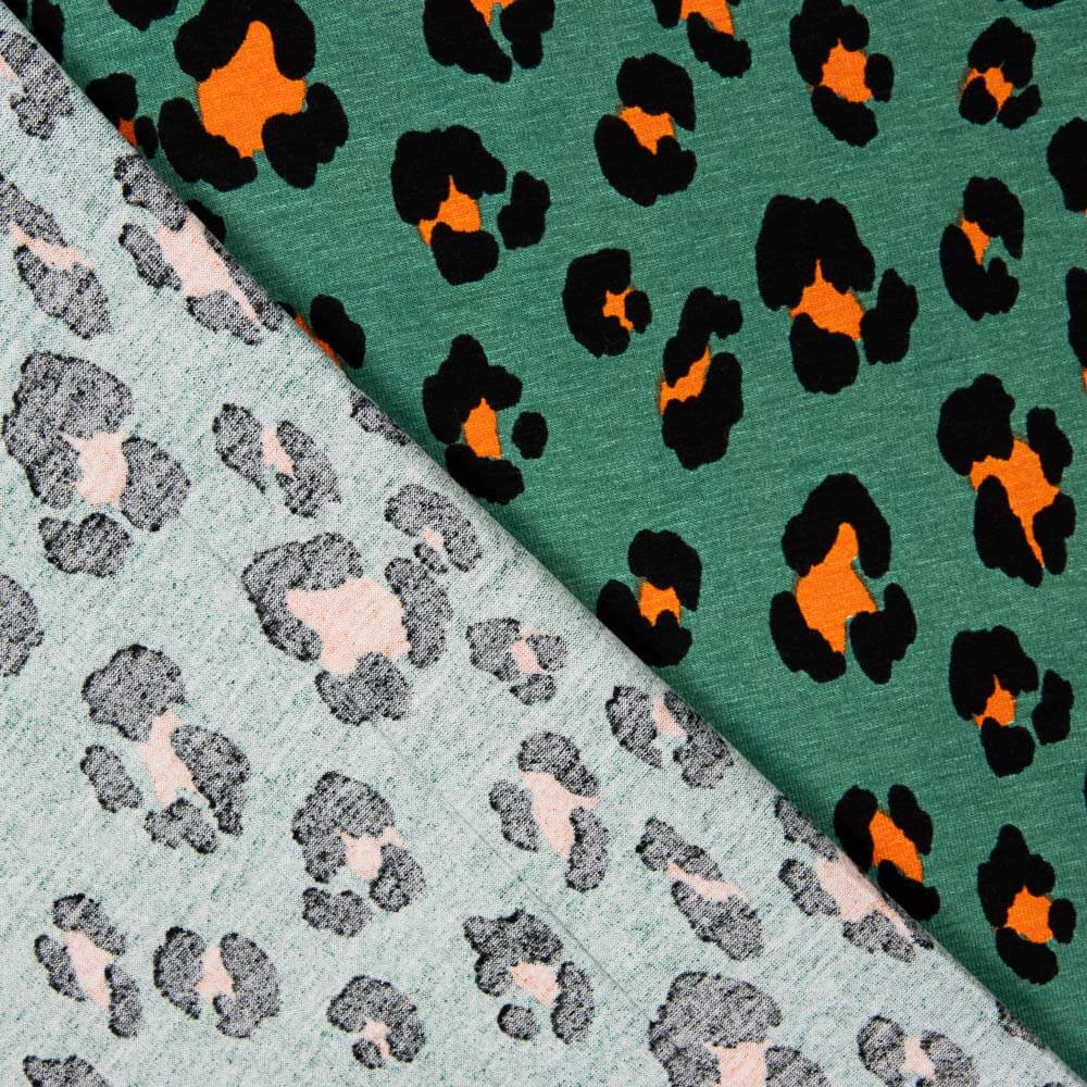 Tricot Viscose Léopard Vert Menthe - Ribes y Casals