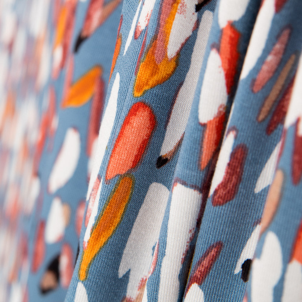 Tricot Viscose Plumes Bleu Gris - Ribes y Casals