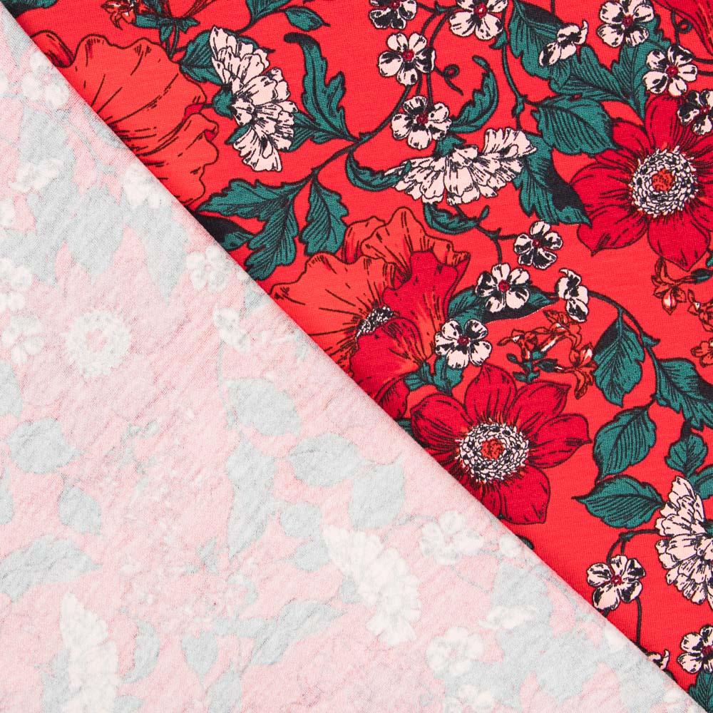 Tricot Viscose Printemps Rouge - Ribes y Casals