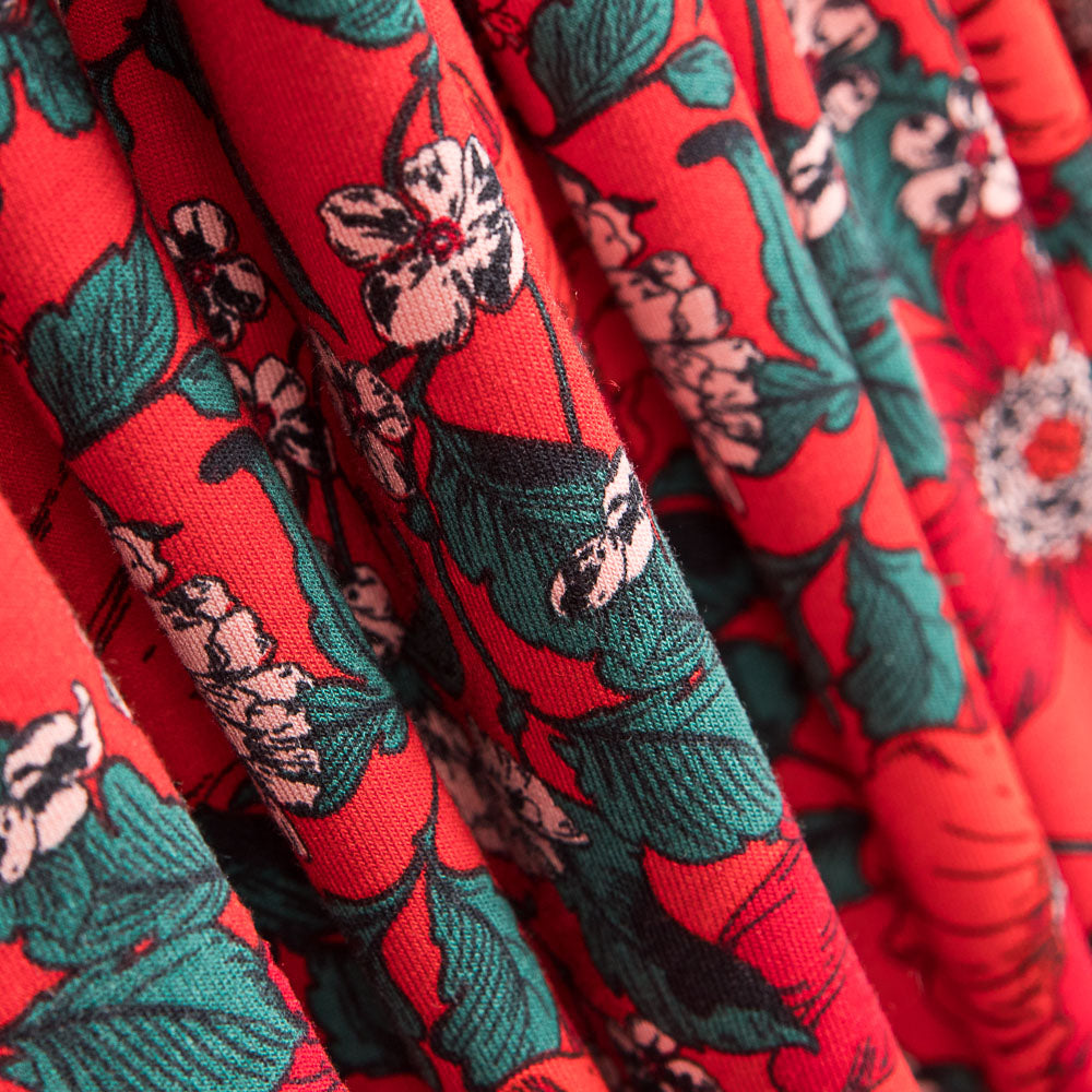 Tricot Viscose Printemps Rouge - Ribes y Casals